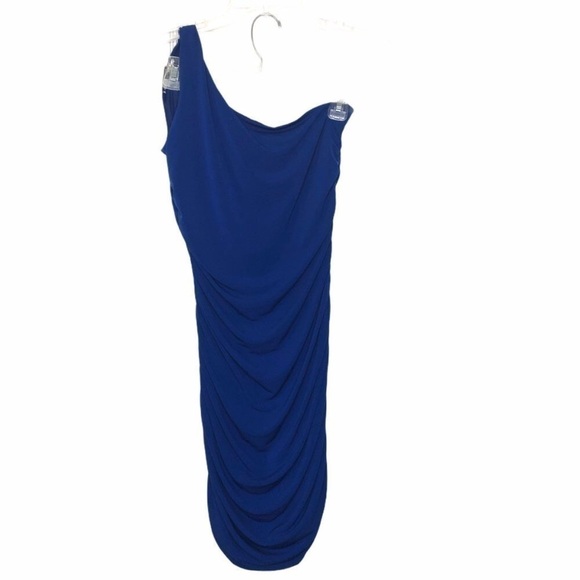 𝅺NWT - SWEET STORM Royal Blue One-Shoulder Mini-Dress - Juniors Size Medium - Picture 2 of 6